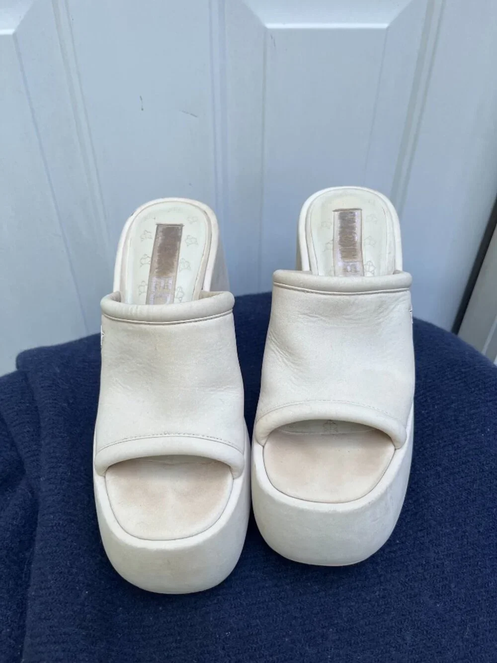 Rare Naked Wolfe Wedge Platform mules sandals Size 9